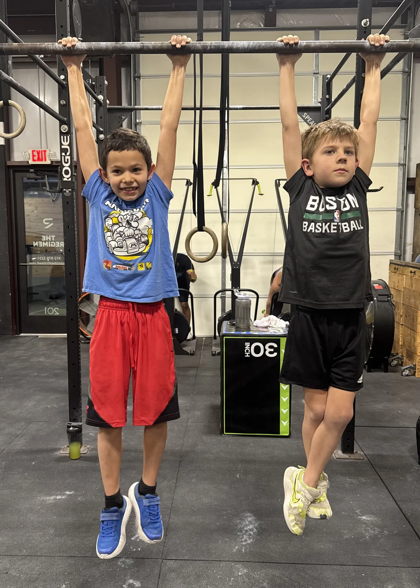 A child participating in a coached kids fitness class in Wylie